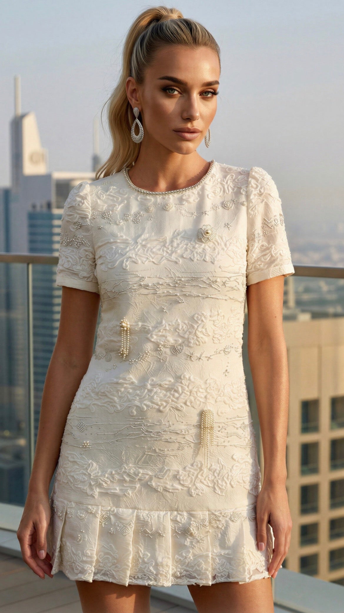 All Elegance Embroidery & Sequin Mini Dress