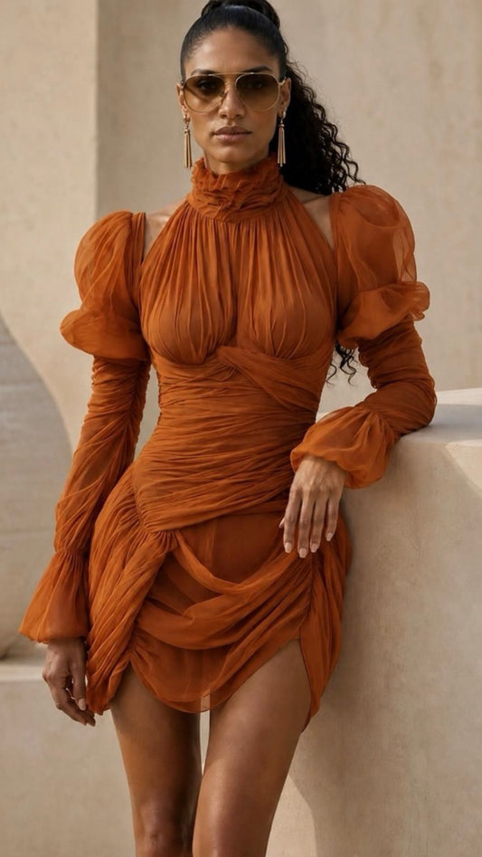 Darling Angel Burnt Orange Mini Dress
