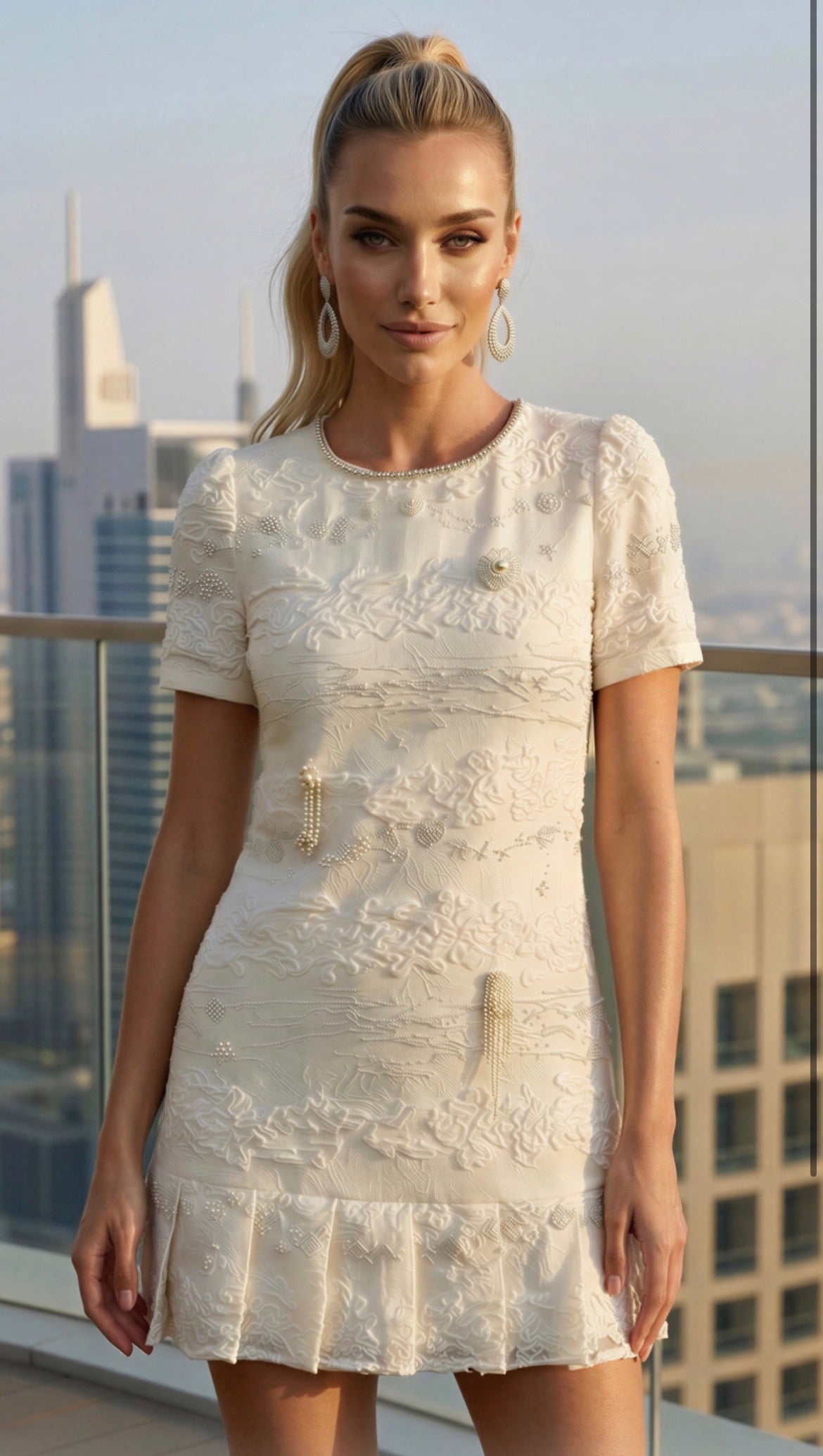 All Elegance Embroidery & Sequin Mini Dress