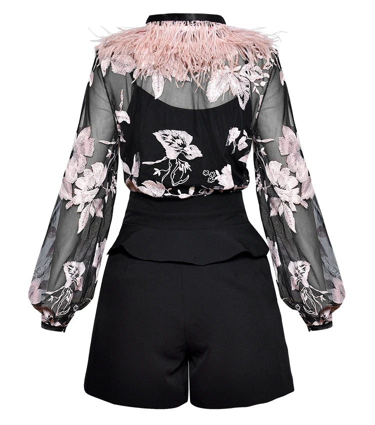 Feathering Shorts Set