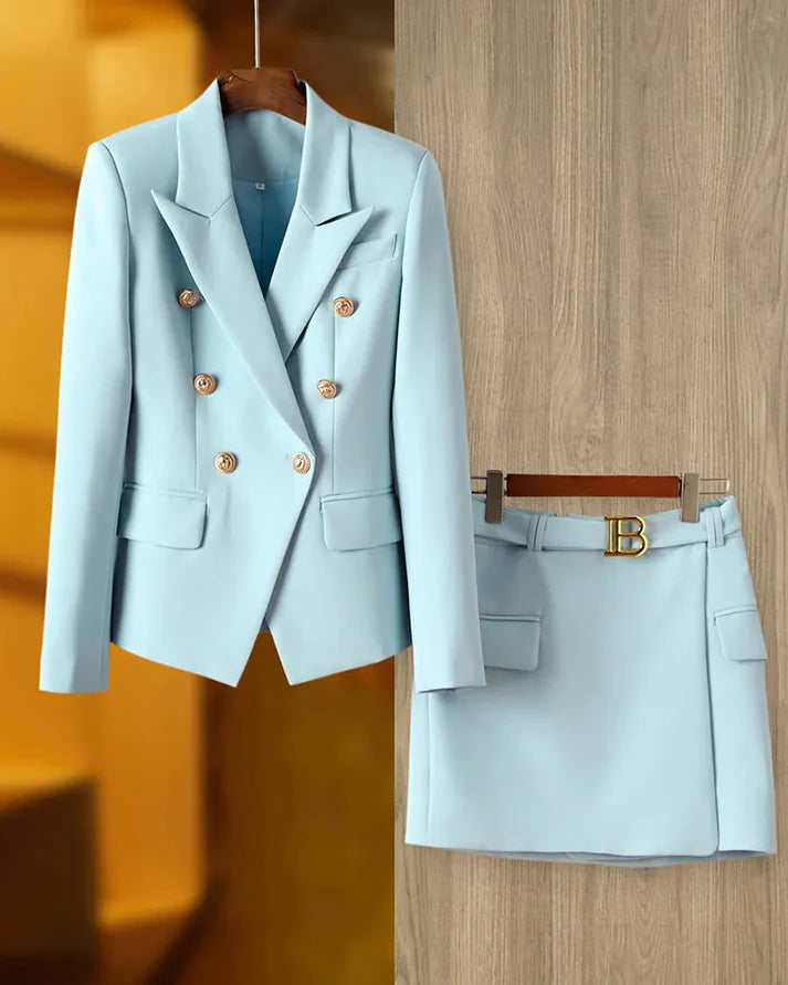 Luxury Blazer & Skirt Suits with Gold finishing
