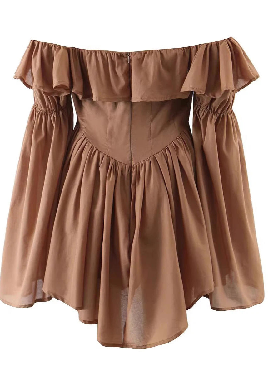 Coffee Lux Mini  Dress