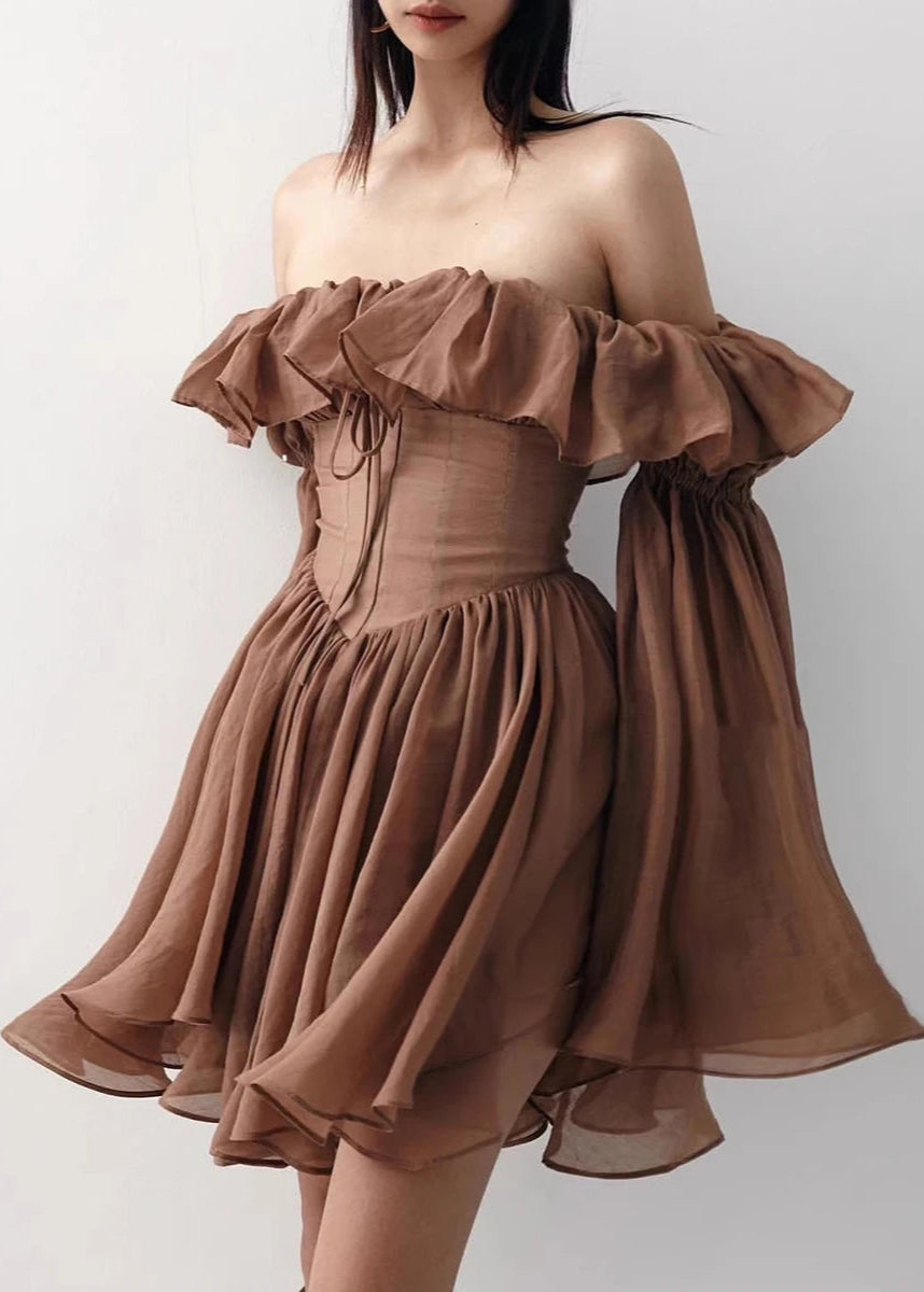 Coffee Lux Mini  Dress