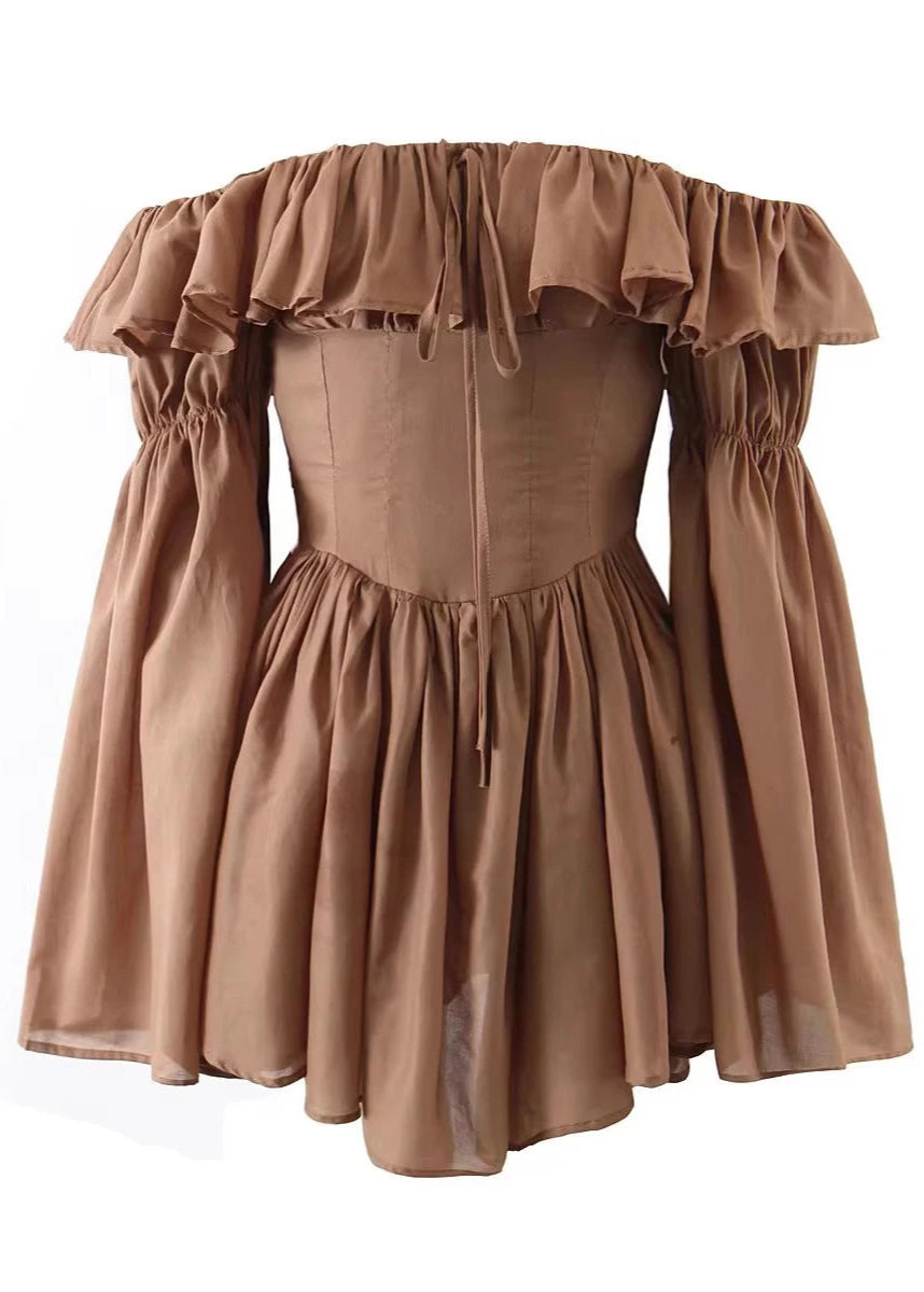Coffee Lux Mini  Dress