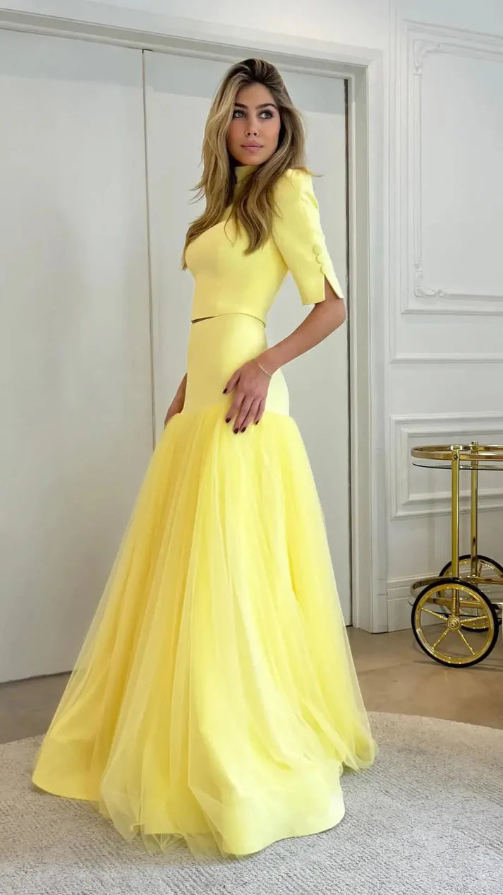 Yellow Daffodil Top & Ruffle Skirt Set