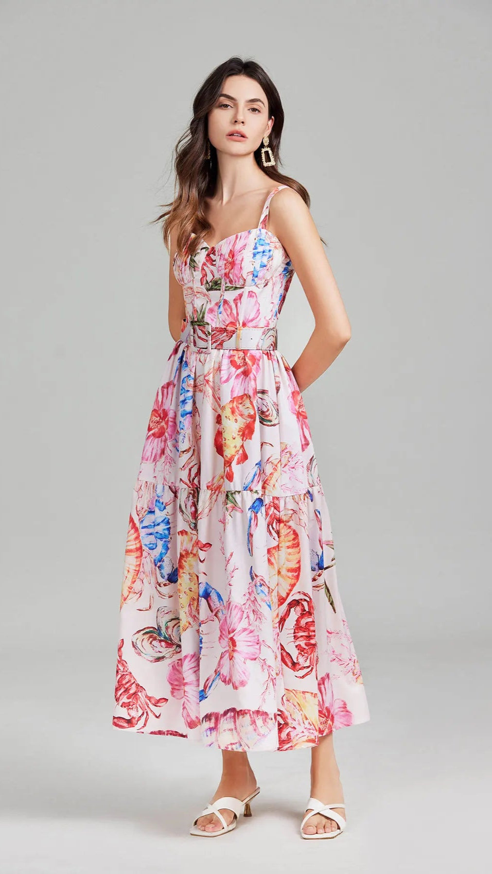 Flourish Midi Dress with belt