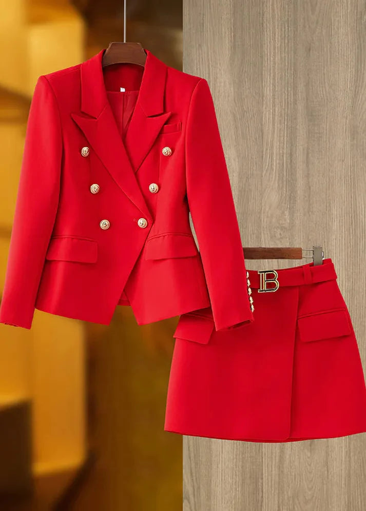 Luxury Blazer & Skirt Suits with Gold finishing