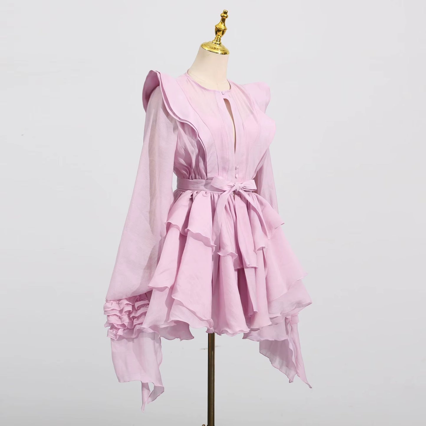 Sicilian Style Mini Dress - Comes in Coffee & Pink