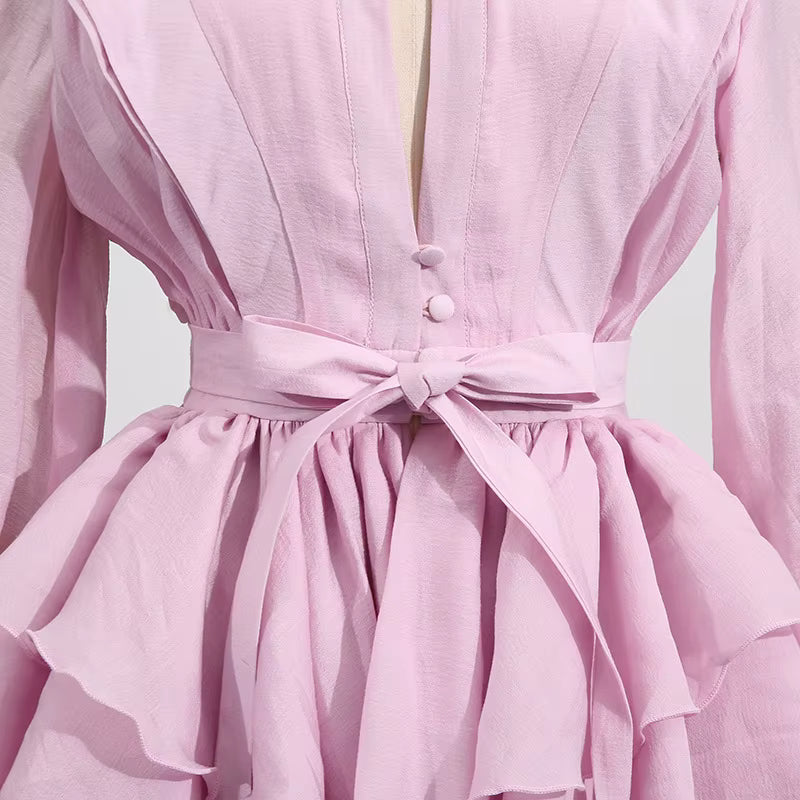 Sicilian Style Mini Dress - Comes in Coffee & Pink
