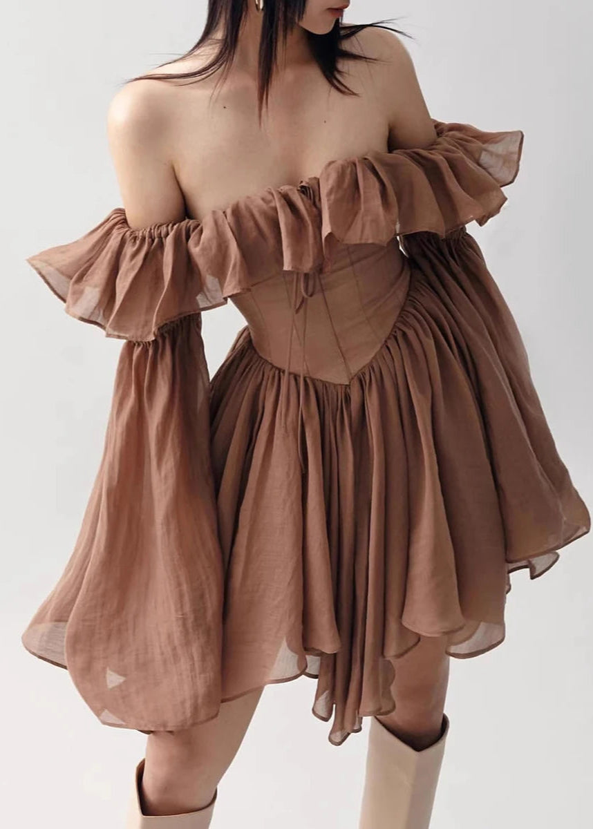Coffee Lux Mini  Dress