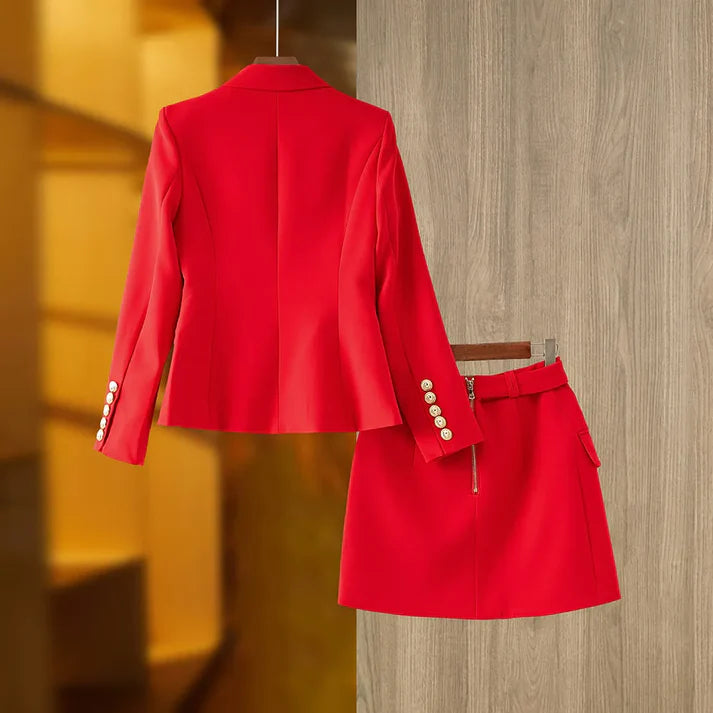 Luxury Blazer & Skirt Suits with Gold finishing