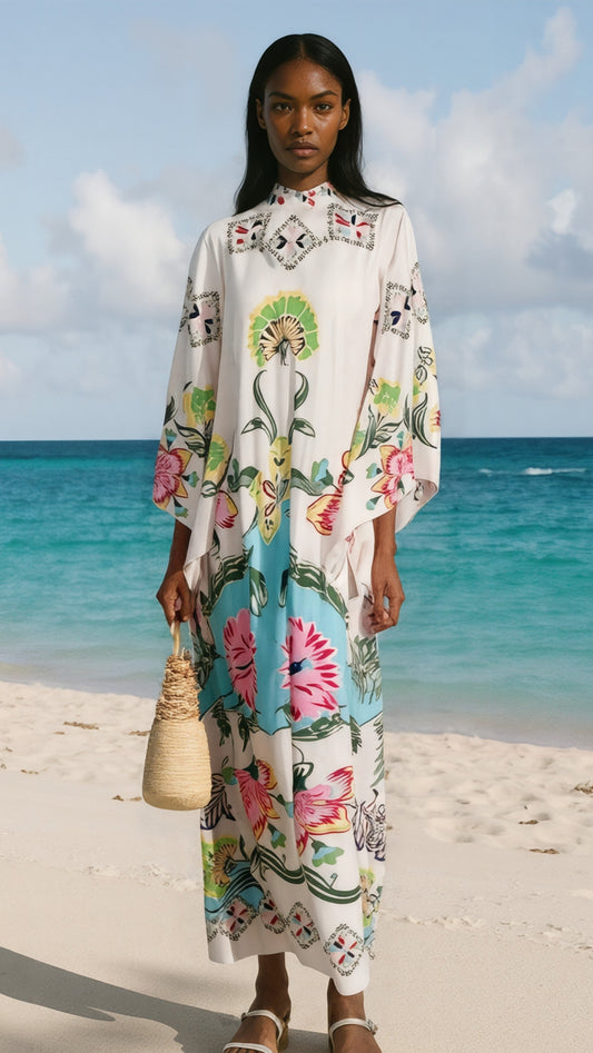 Floral Batwing Maxi Dress