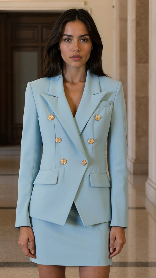 Luxury Blazer & Skirt Suits with Gold finishing