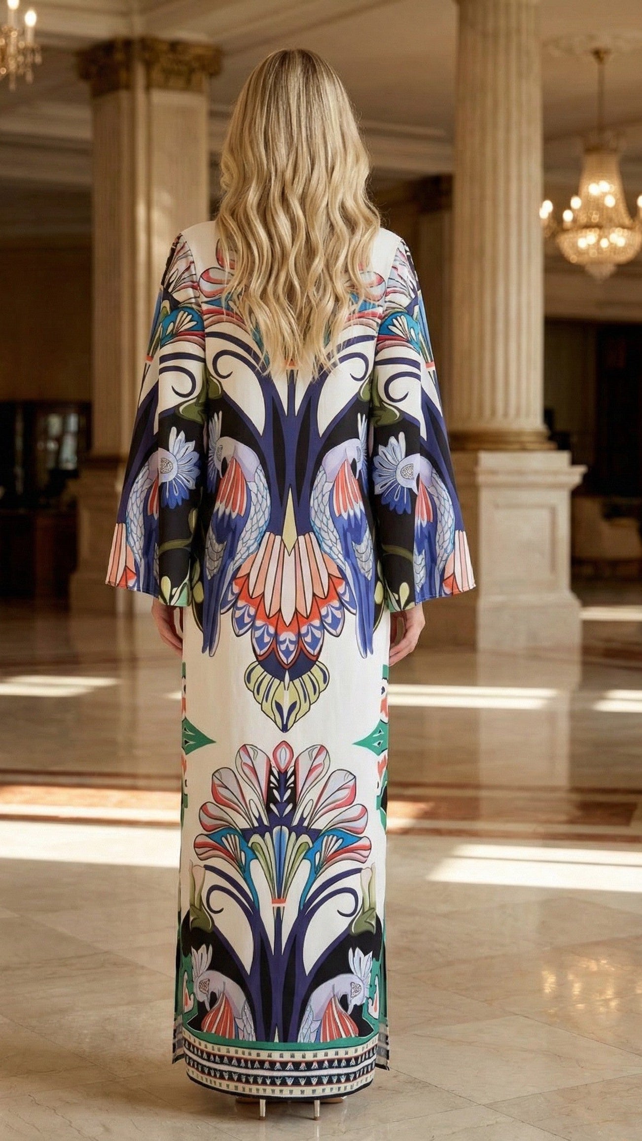 Blue Sparrow Printed Maxi Dress