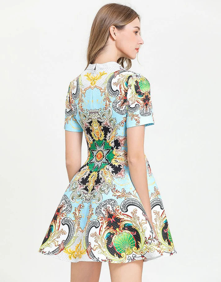 Sun and Star Emblem Skater Dress
