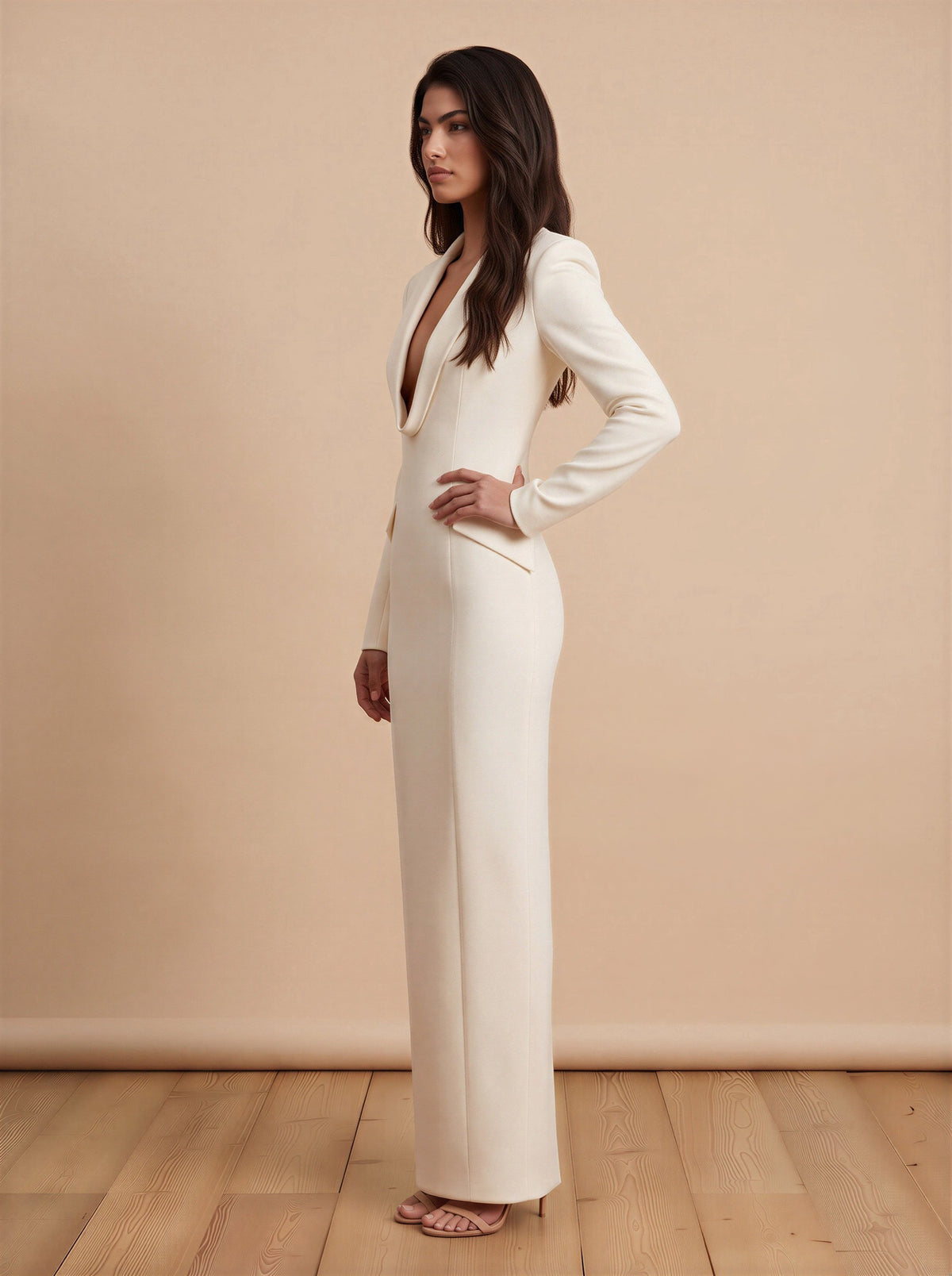 Snow White Blazer Maxi Dress