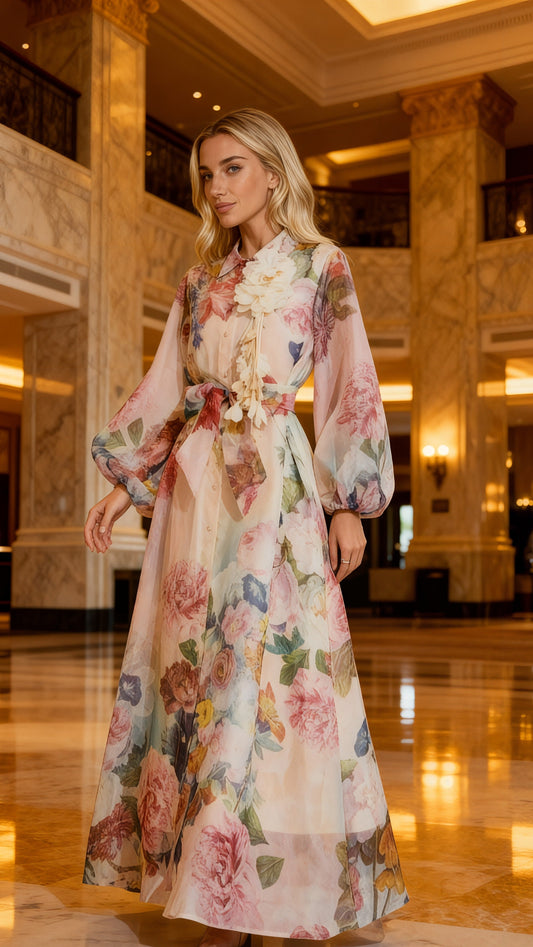 Floral Burst Maxi Dress