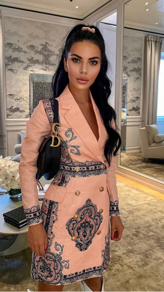 Peach Blazer Dress